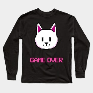 Game Over Retro 8-bit Cat Long Sleeve T-Shirt